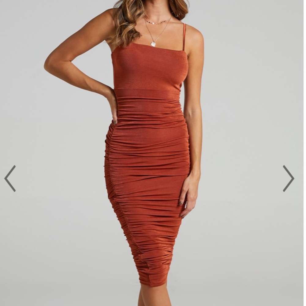 Showpo commit to me maxi dress in rust